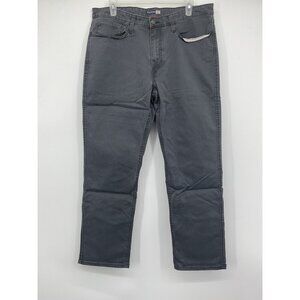 Dockers Mens Water-Resistant Charcoal Gray Straight Fit Jeans